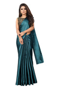 Vamika Rama Green Satin Designer Saree (PAVITRA RAMA) | Grab2Buy