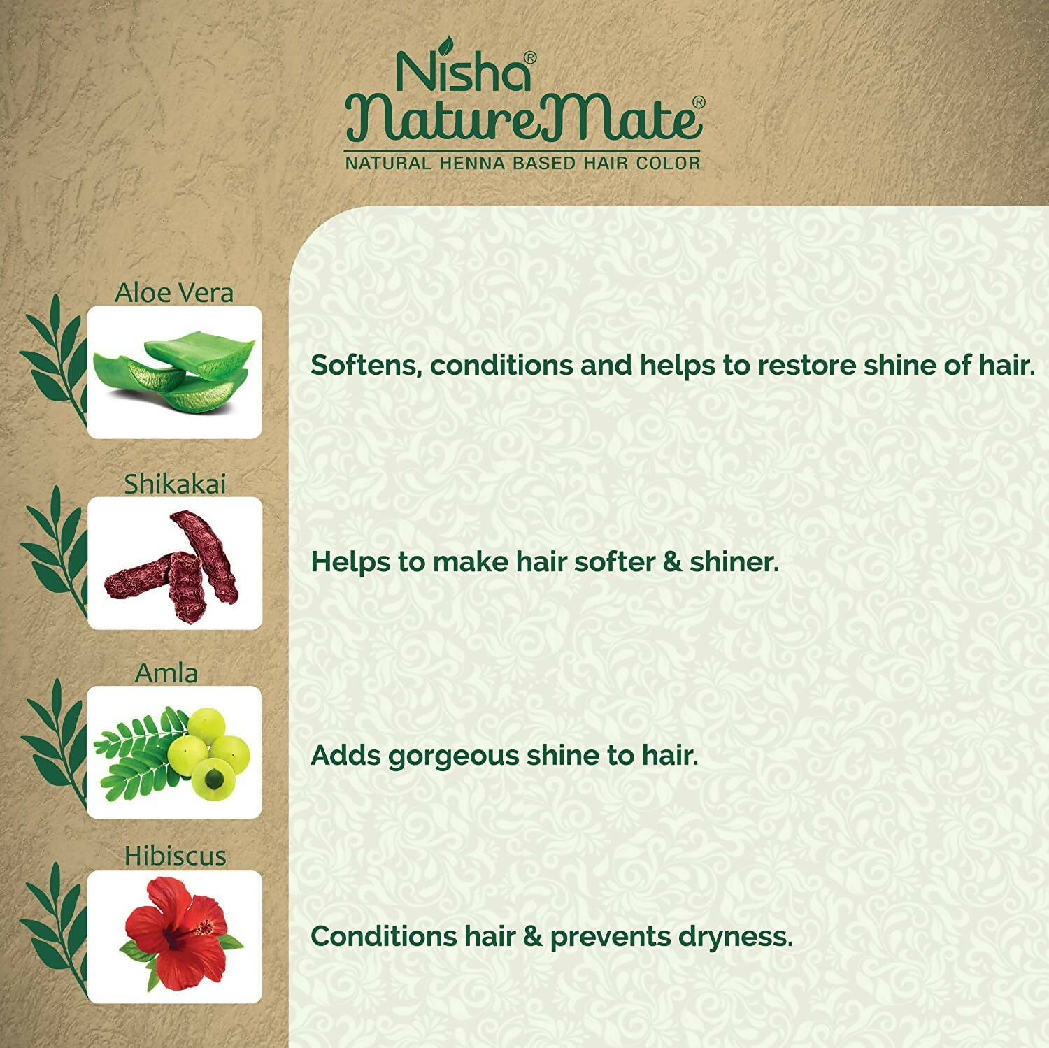 Nisha Nature Mate Henna Based Hair Black Color Powder | Grab2Buy