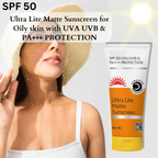 Dermistry Ultra Lite Matte Water Based Sunscreen for Oily Skin SPF 50 UVA UVB PA+++ Protection