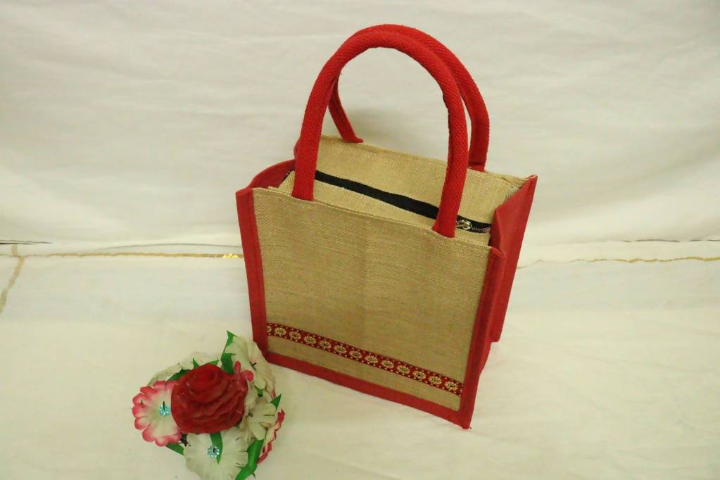 Natural Color Jute Lunch Bag | Grab2Buy