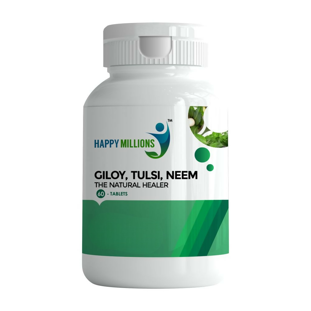 HappyMillions Giloy Tulsi Neem Tablets | Traditional Ayurvedic Herbal Blend