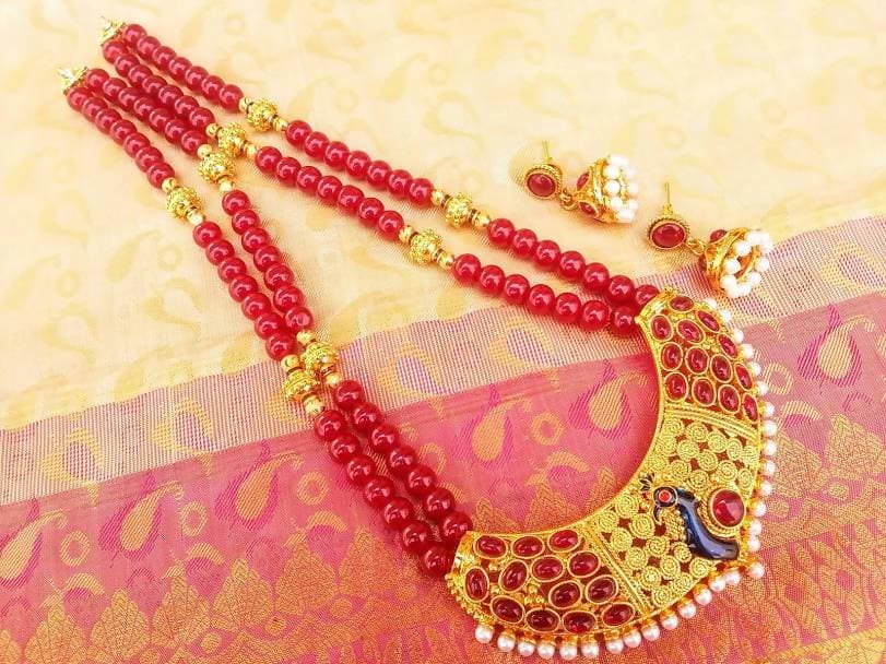 Pink Kemp Peacock Beaded Jewelry | Grab2Buy