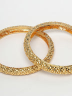 NVR Women's Set of 2 Gold-Polished Handcrafted Traditional Bangles | Grab2Buy