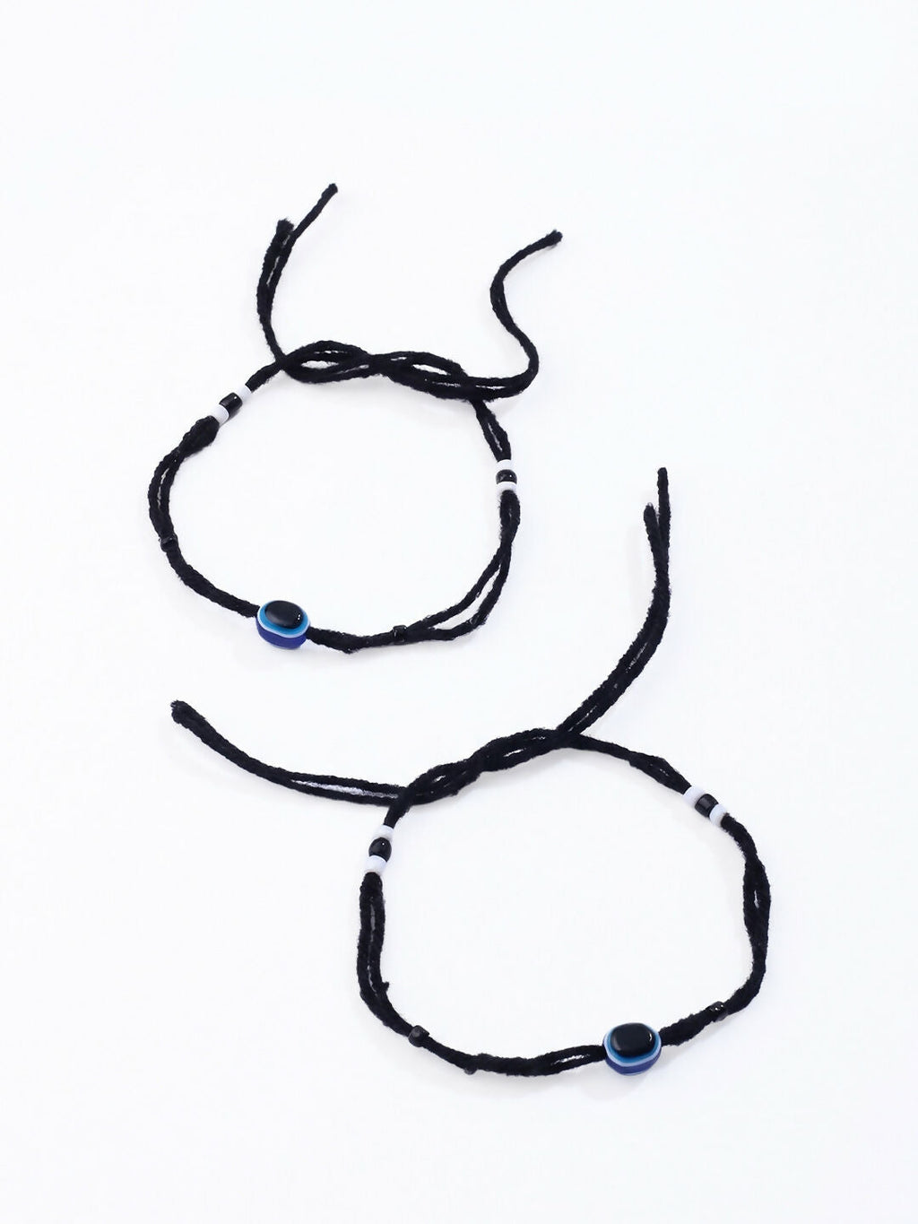 NVR Women Set of 2 Black Beaded Evil Eye Anklet | Grab2Buy