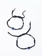 NVR Women Set of 2 Black Beaded Evil Eye Anklet | Grab2Buy