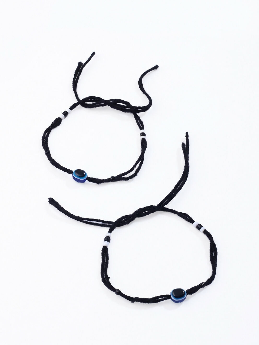 NVR Women Set of 2 Black Beaded Evil Eye Anklet | Grab2Buy
