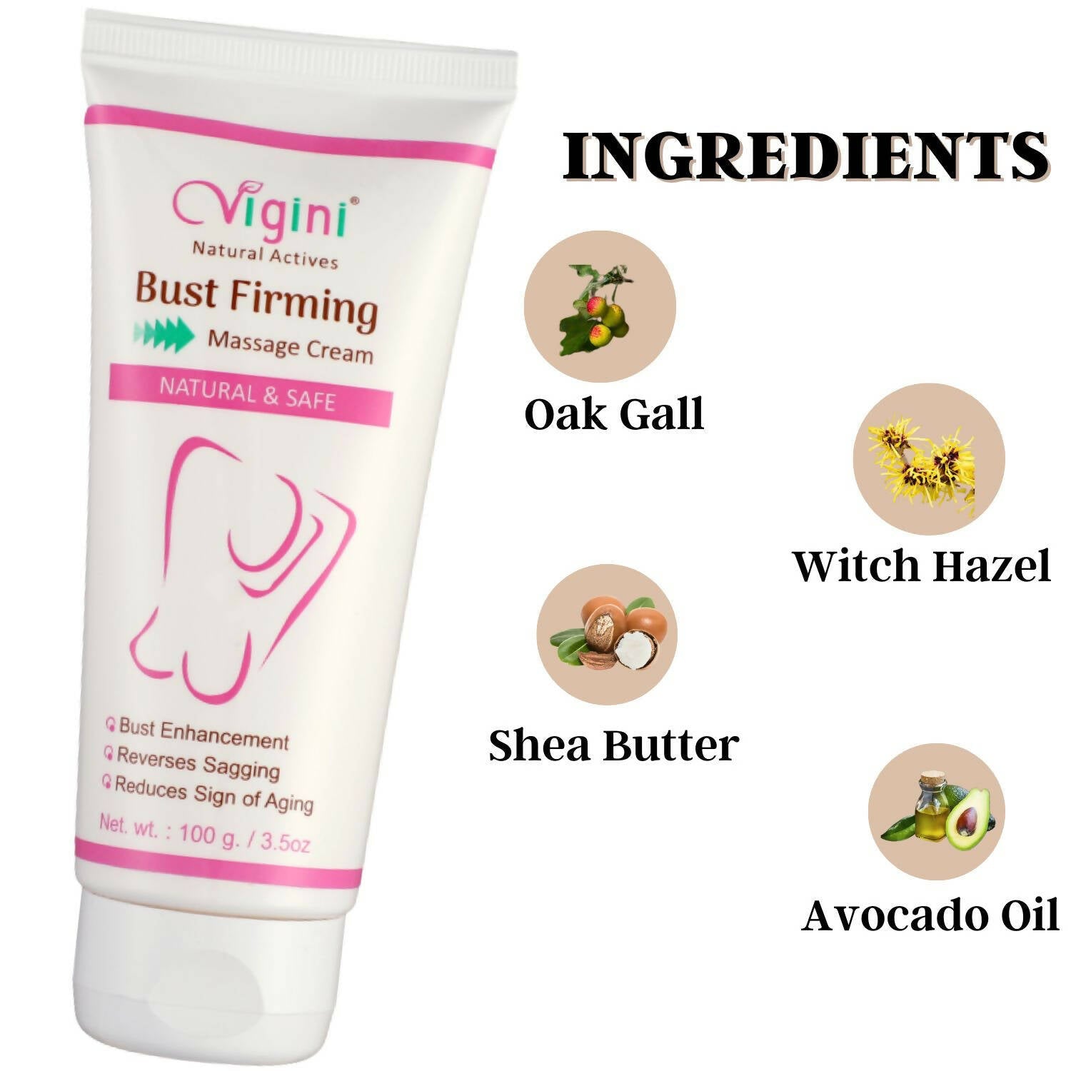 Vigini Natural Actives Breast Bust Body Shaping Toner Firming Tightening Growth Oil Cream | Grab2Buy