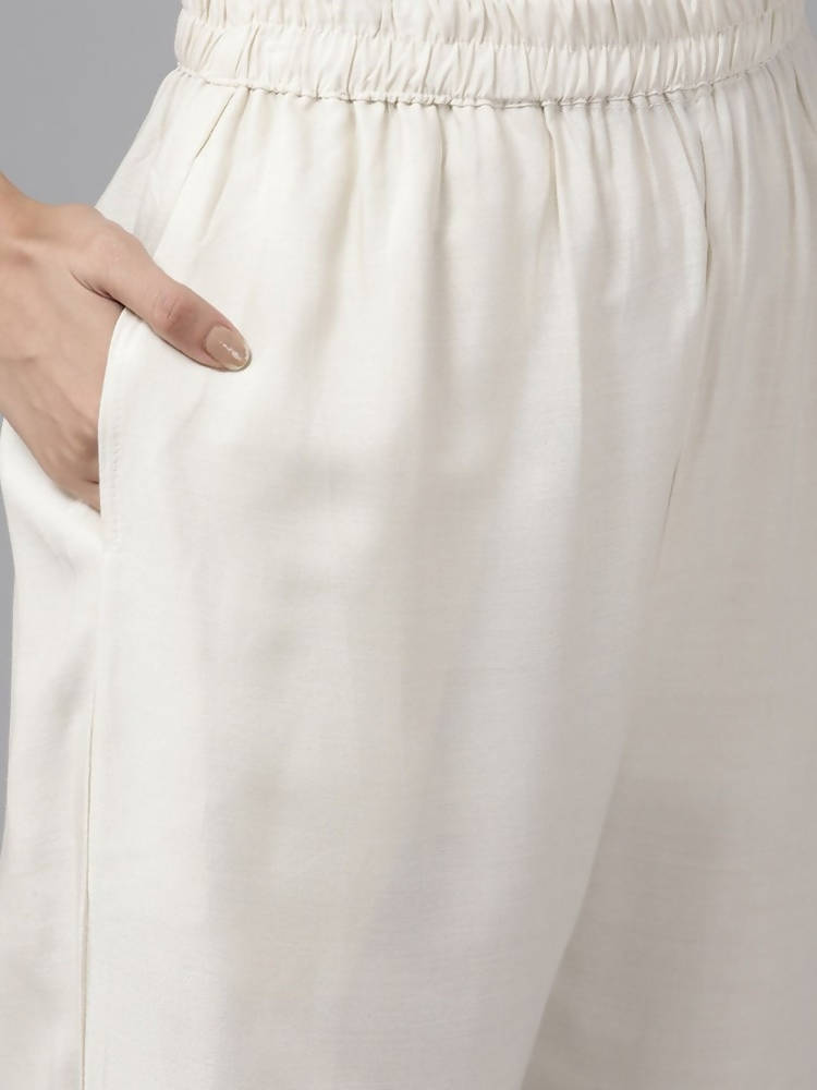 Yufta Green And off White Kurta And Palazzo Set | Grab2Buy