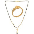 AanyaCentric Gold-Polished Mangalsutra & Ring Set | Grab2Buy