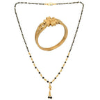 AanyaCentric Gold-Polished Mangalsutra & Ring Set | Grab2Buy