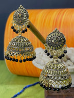 Gold-Polished Alloy Designer Brass Jhumki Earrings - The Pari | Grab2Buy