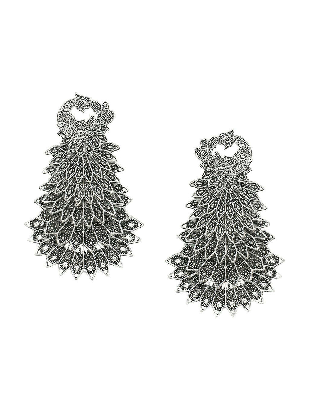 NVR Women Silver Toned Contemporary Drop Earrings | Grab2Buy