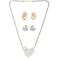 AanyaCentric Gold-Polished Mangalsutra with Pendant, 2 Pair Earrings | Grab2Buy