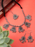 Cardinal Silver-Toned Oxidised Jewellery Set | Grab2Buy