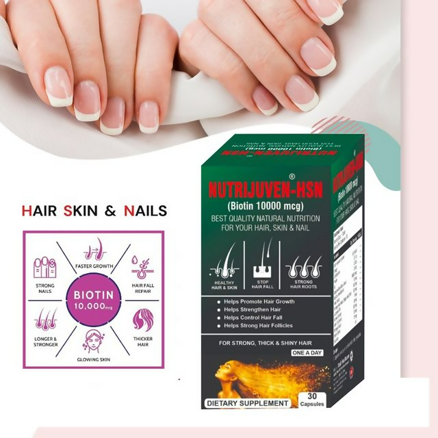 Nutrijuven - Hsn - Biotin 10000 Mcg Capsules | Grab2Buy