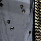 A R Silk Women's Gotta Patti Embroidery Orgenza Cotton Black Dupattas and Chunnis | Grab2Buy