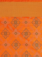 Saree Mall Yellow Silk Blend Patola Print Kanjeevaram Saree with Unstitched Blouse | Grab2Buy