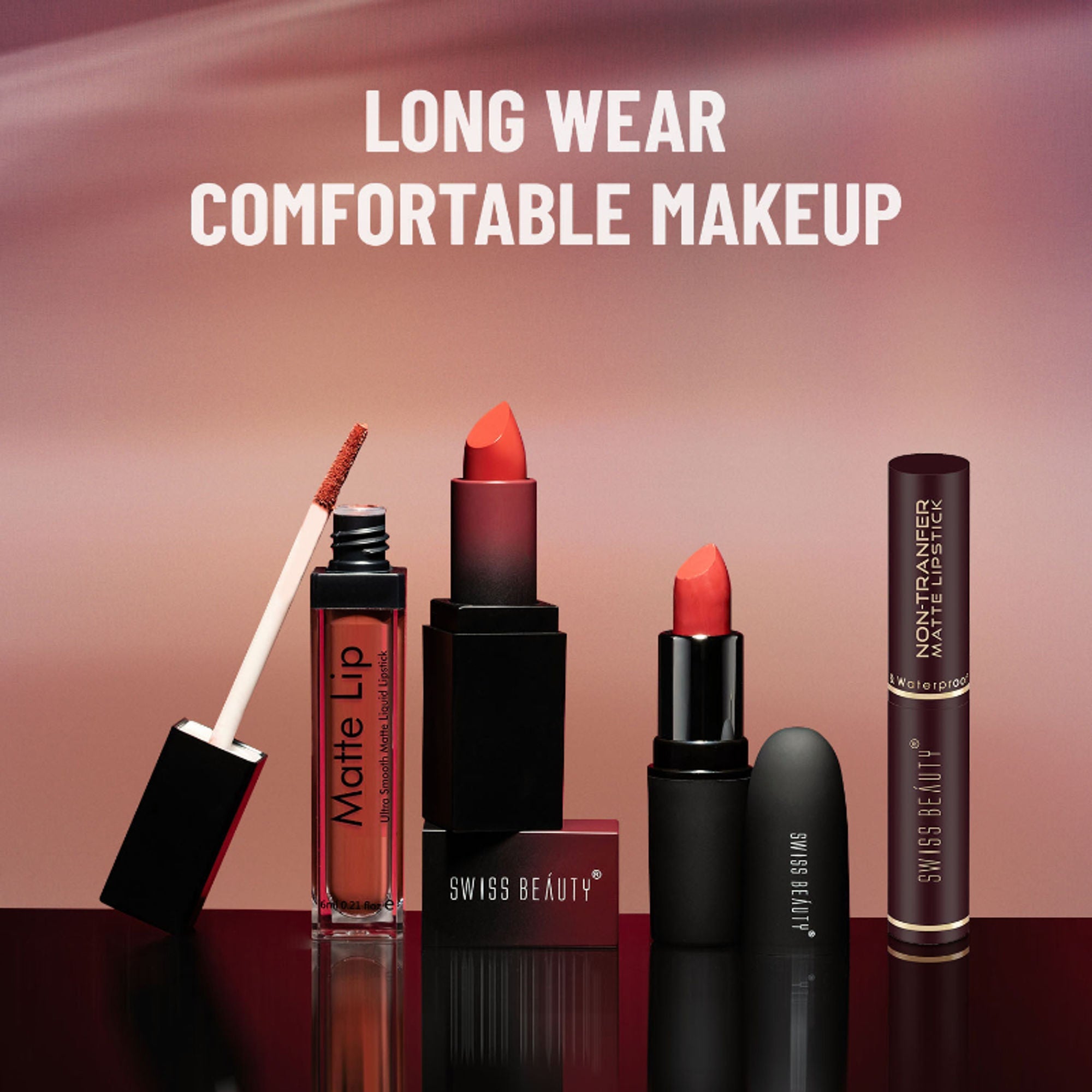 Swiss Beauty Non-Transfer Matte Lipstick - 13 First Love | Grab2Buy
