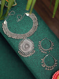 Cardinal Oxidized Silver-Toned Long Jewellery Set | Grab2Buy