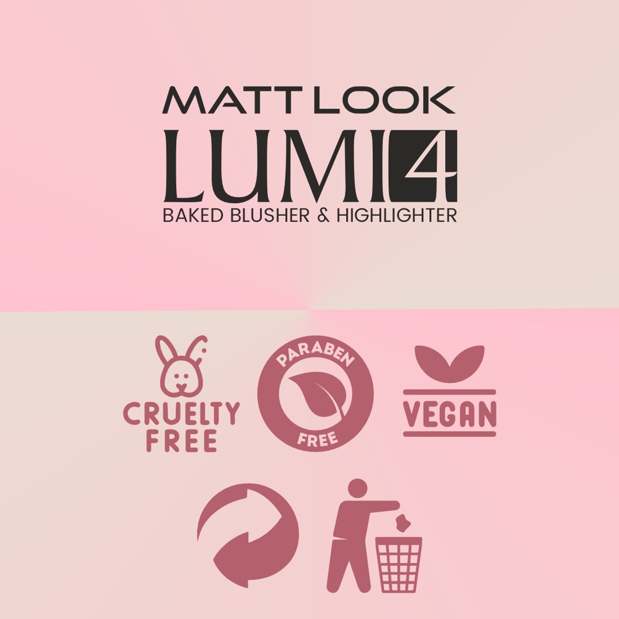 Matt Look Lumi 4 Baked Blusher & Highlighter - Cherry Pop | Grab2Buy