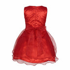 Asmaani Baby Girl's Red Color Satin Knee Length Frock (AS-DRESS-22140) | Grab2Buy