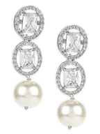 Stone Earrings with Pearls Drop- Ruby Raang | Grab2Buy