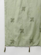 Yufta Women Olive Green Floral Printed Sequined Pure Silk Kurta with Palazzo and Dupatta | Grab2Buy