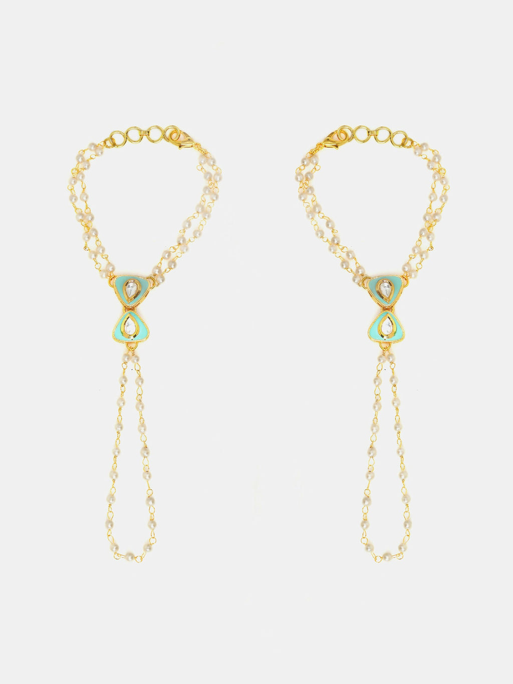 Ruby Raang Saanjh Pearl Hand Jewelry | Grab2Buy