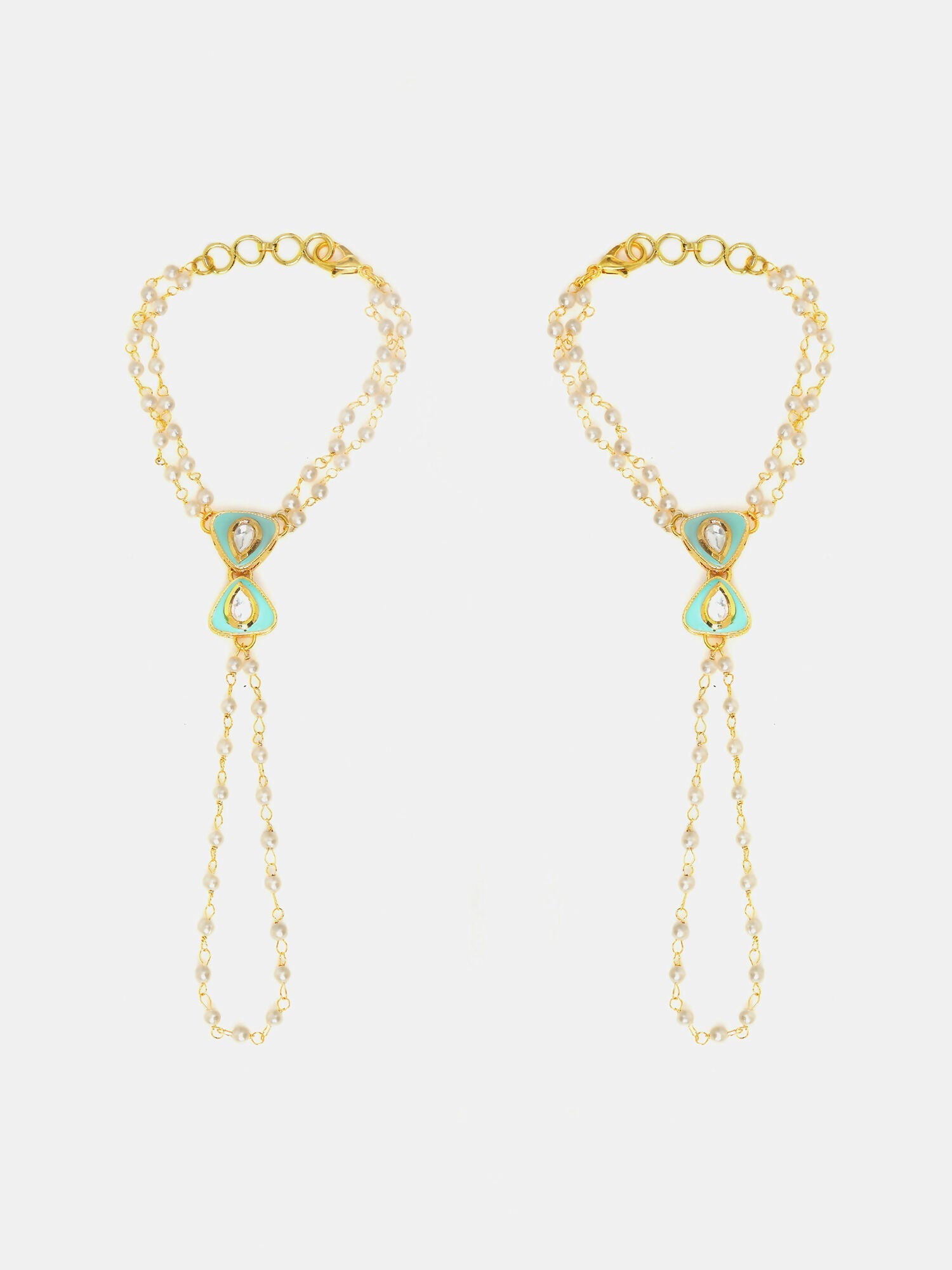 Ruby Raang Saanjh Pearl Hand Jewelry | Grab2Buy