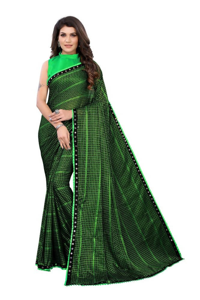 Vamika Green Lycra Knitted Saree | Grab2Buy