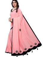 Vamika Designer Peach Georgette Saree (TSUNAMI PEACH ) | Grab2Buy