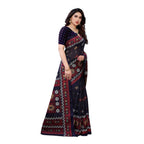 Vamika Printed Jute Silk Navy Blue Saree (Namita Navy) | Grab2Buy