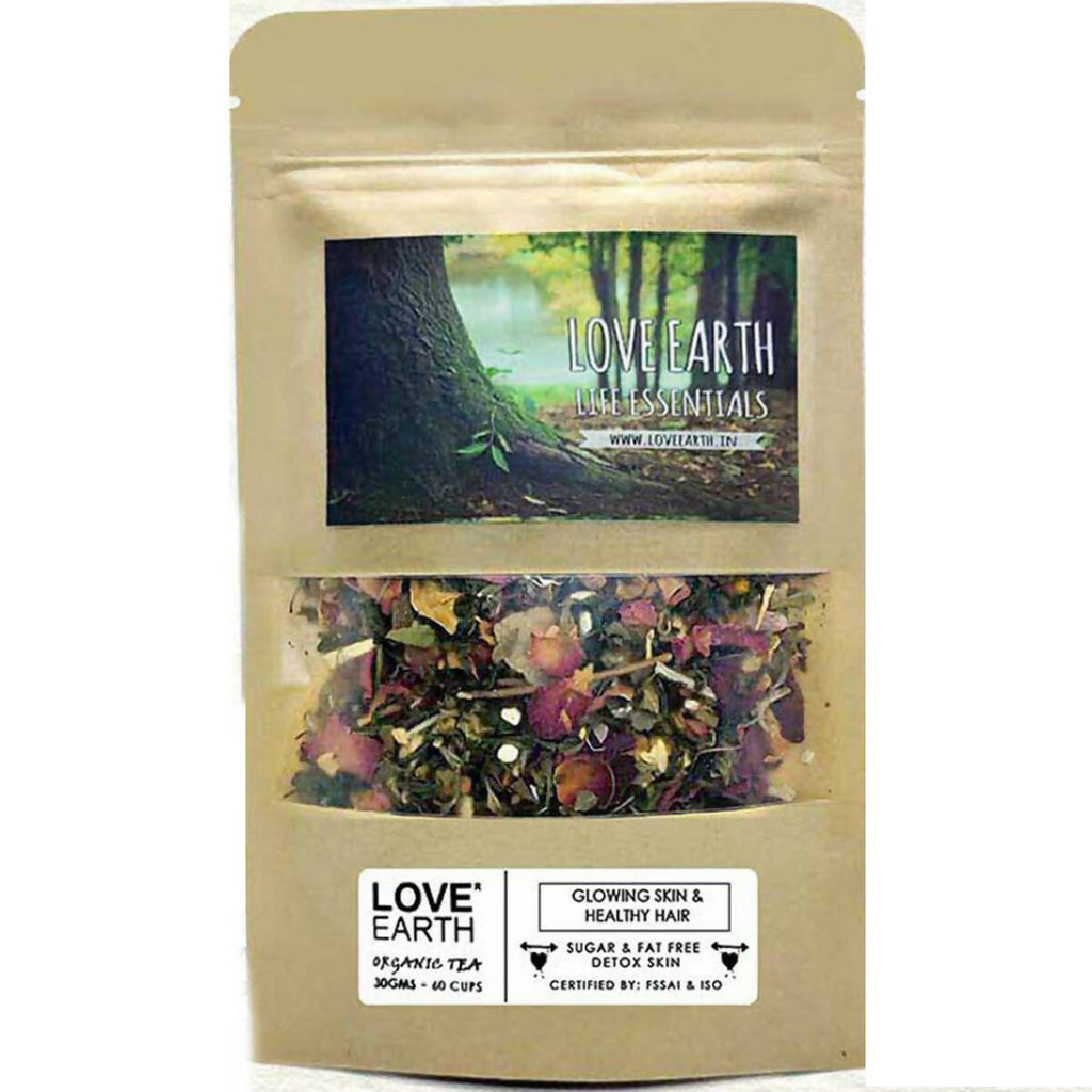Love Earth Life Essentials Organic tea (Glowing Skin & Healthy Hair) | Grab2Buy