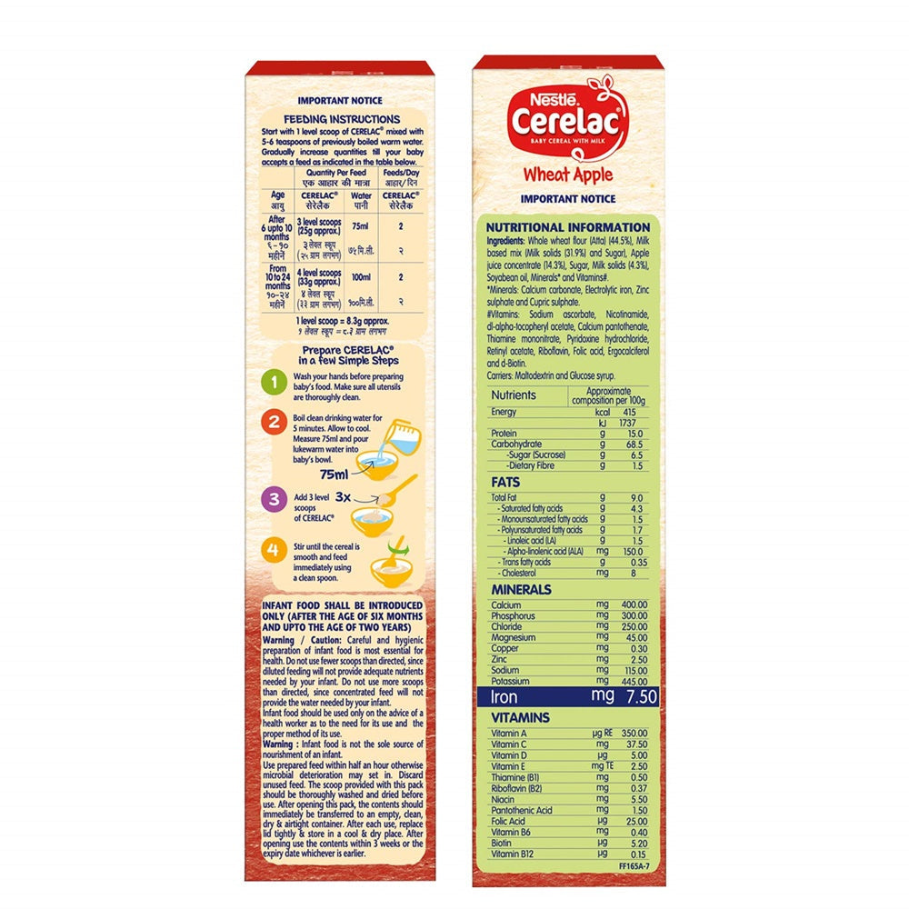 Nestle Cerelac Baby Cereal With Milk - Wheat Apple | Grab2Buy