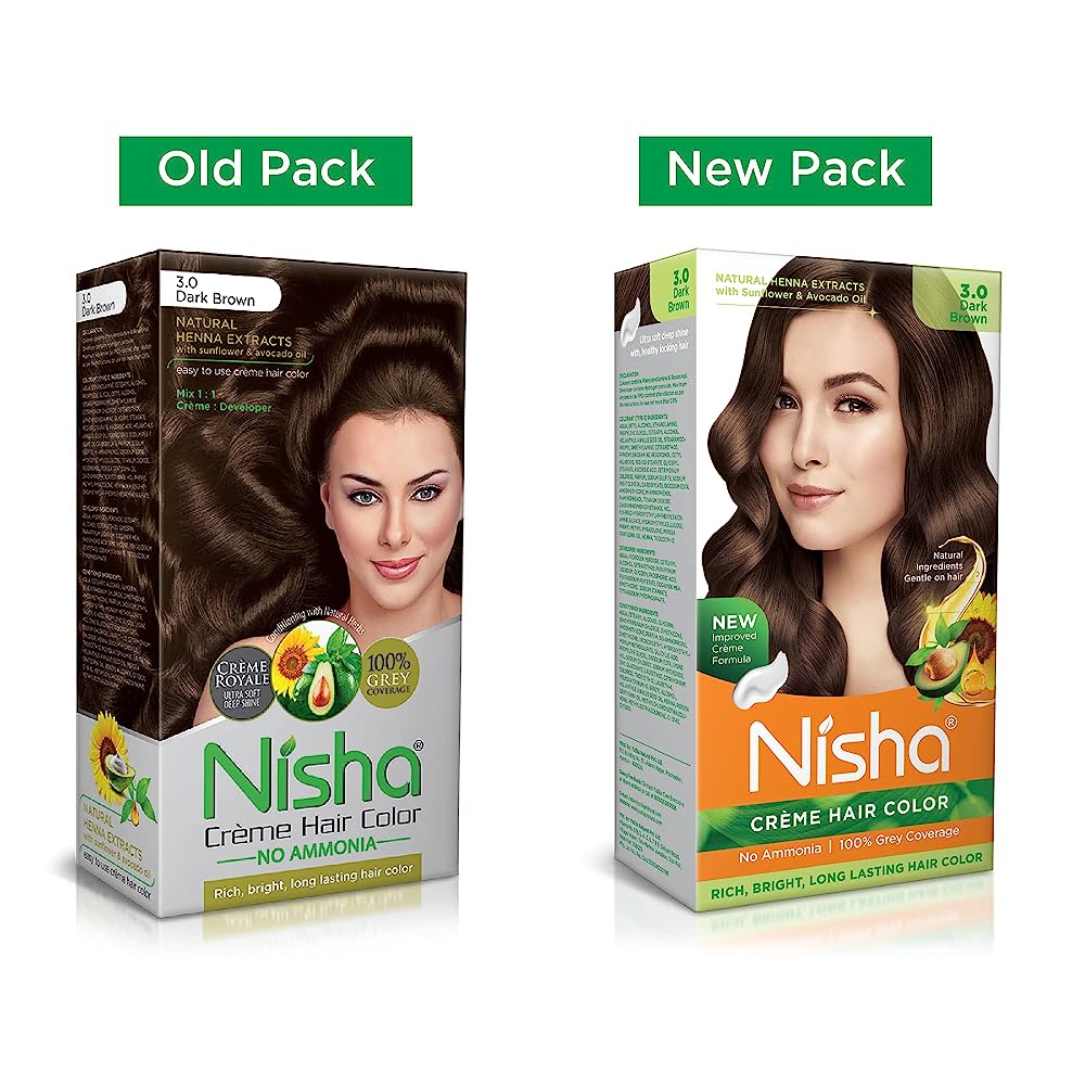 Nisha Creme Hair Color Dark Brown | Grab2Buy