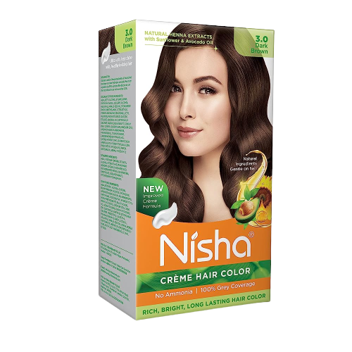 Nisha Creme Hair Color Dark Brown | Grab2Buy