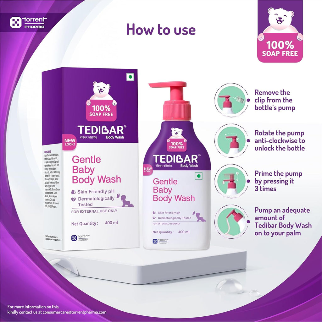 Tedibar Gentle Baby Body Wash For Prevents Dryness & Rashes | Grab2Buy