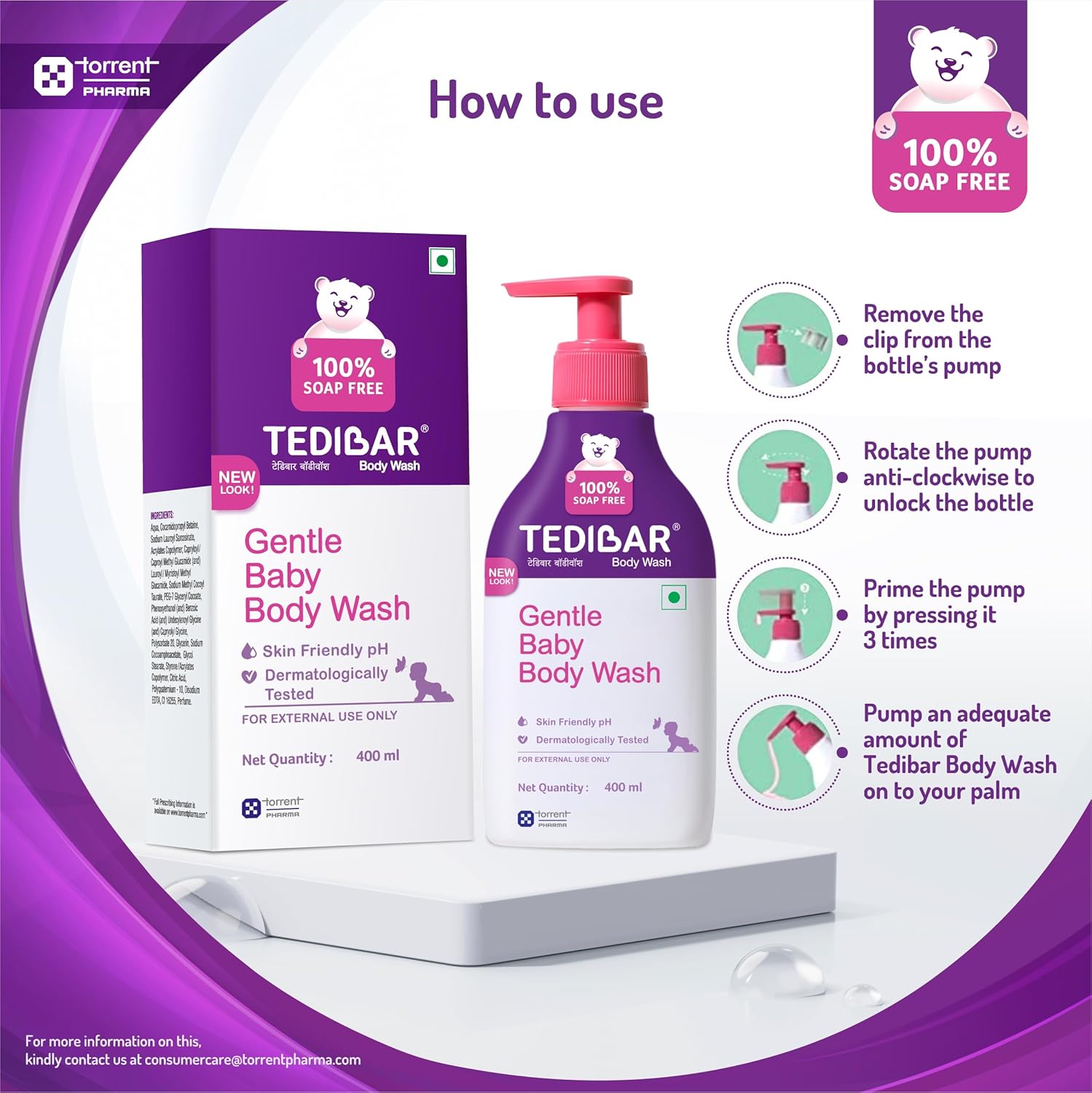 Tedibar Gentle Baby Body Wash For Prevents Dryness & Rashes | Grab2Buy