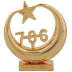 Estele Gold-Polished Spiritual 786 Chand Taara Idol for Home Decorative/ Car Dashboard