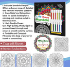 Art Therapy Mandala Adult Colouring Book 1: Mandala Colouring Book, Adult Coloring Book Kit With 12 Sketch Pens, Fun For Adults, Relaxing Coloring Workbook