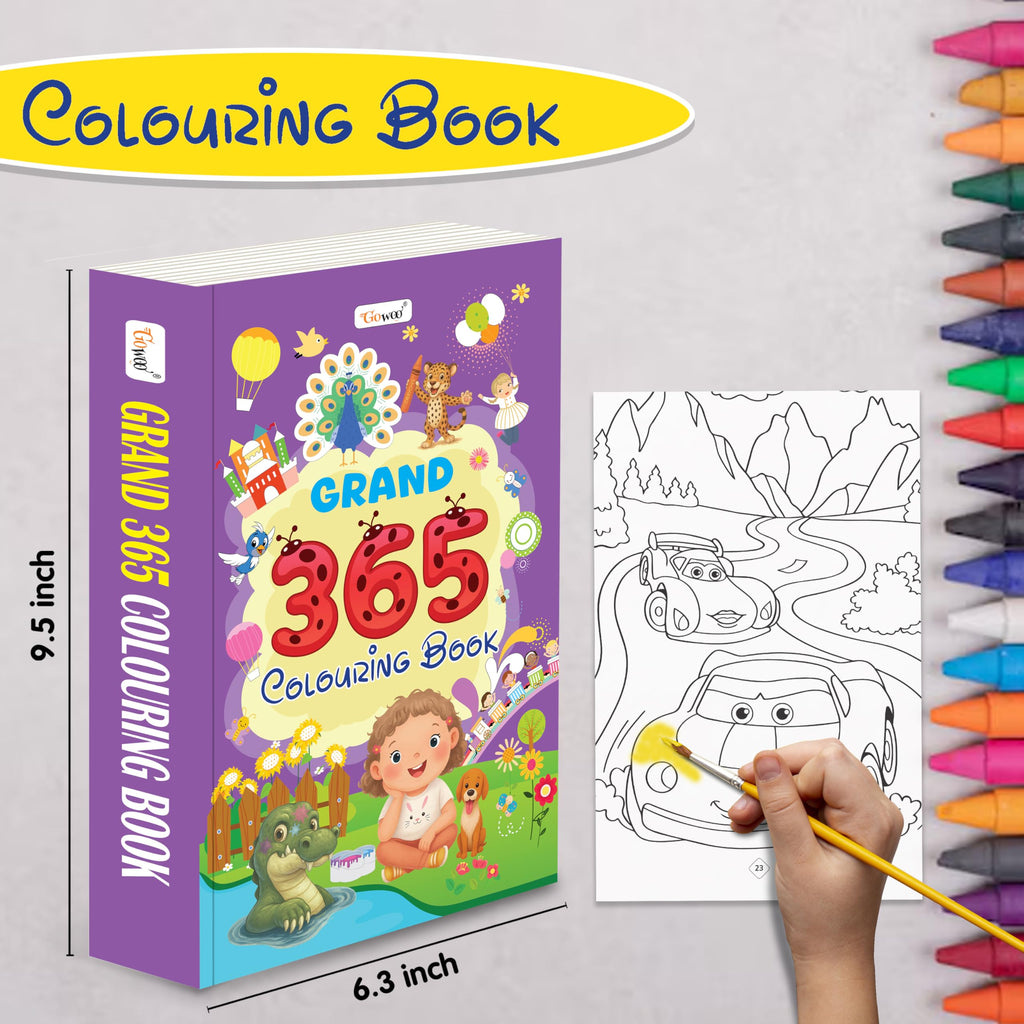 Grand - 365 Colouring Book :- Learn With Colouring, Creative Learning For Toddlers, Preschool Colouring Book, Educational Book For Kids, Toddler Fun Book, Simple Colouring Book For Kids | Grab2Buy