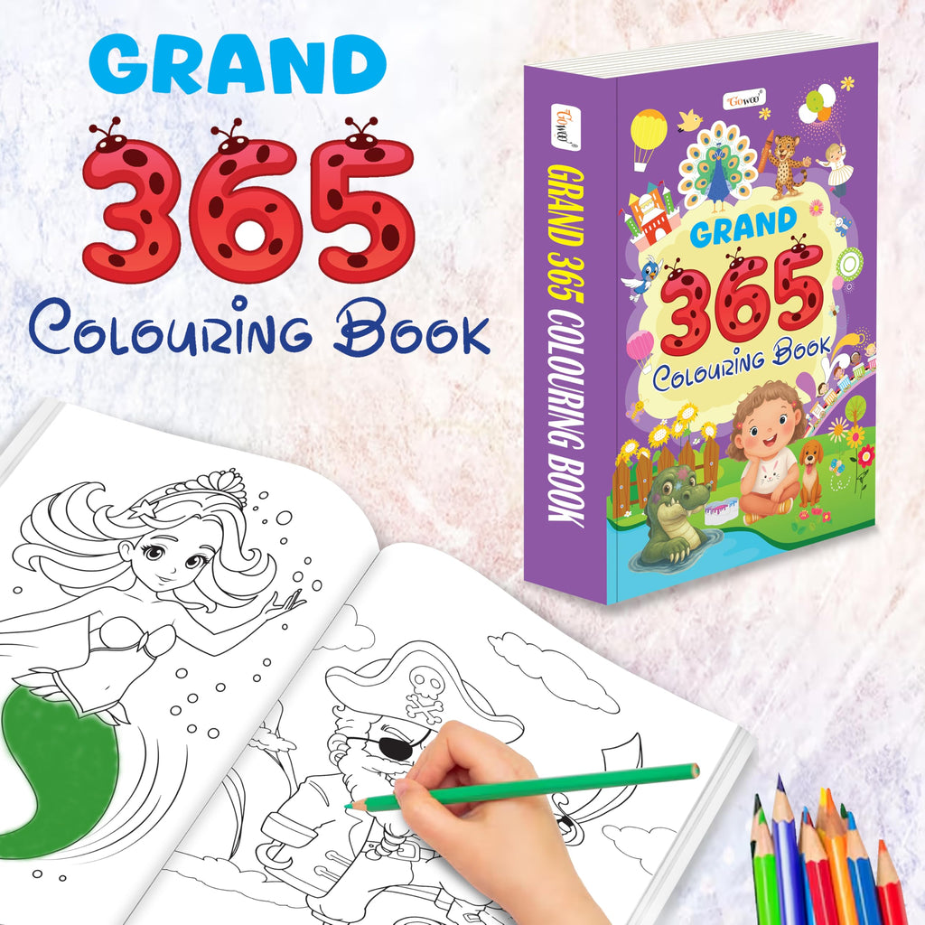 Grand - 365 Colouring Book :- Learn With Colouring, Creative Learning For Toddlers, Preschool Colouring Book, Educational Book For Kids, Toddler Fun Book, Simple Colouring Book For Kids | Grab2Buy
