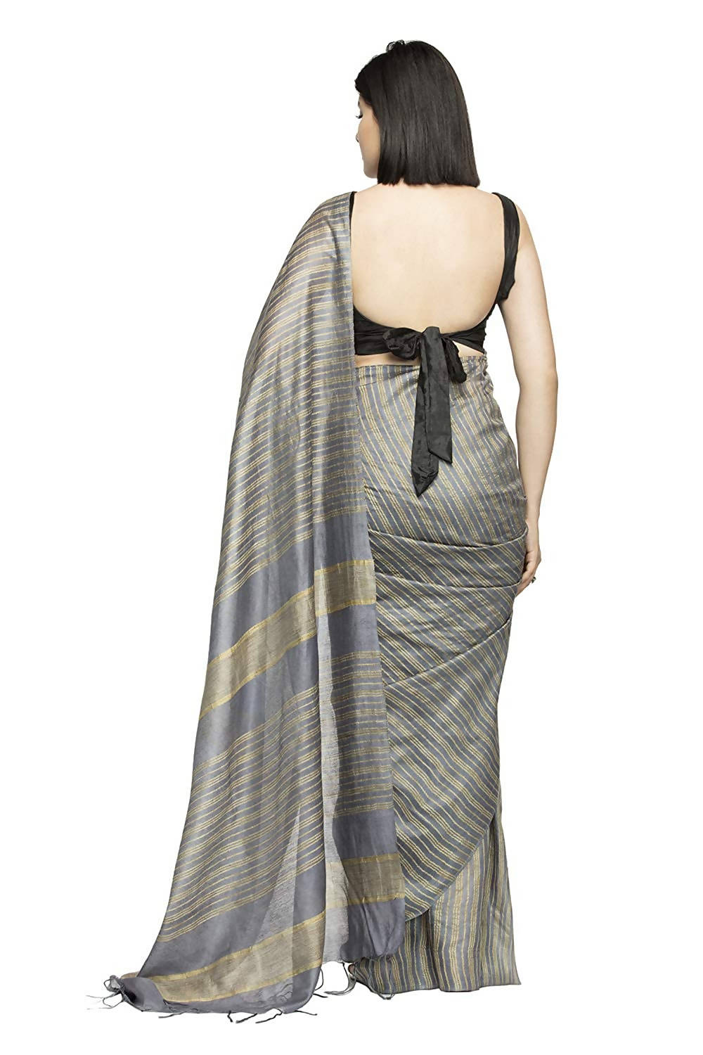 Mominos Fashion Grey Color Bhagalpuri Saree | Grab2Buy