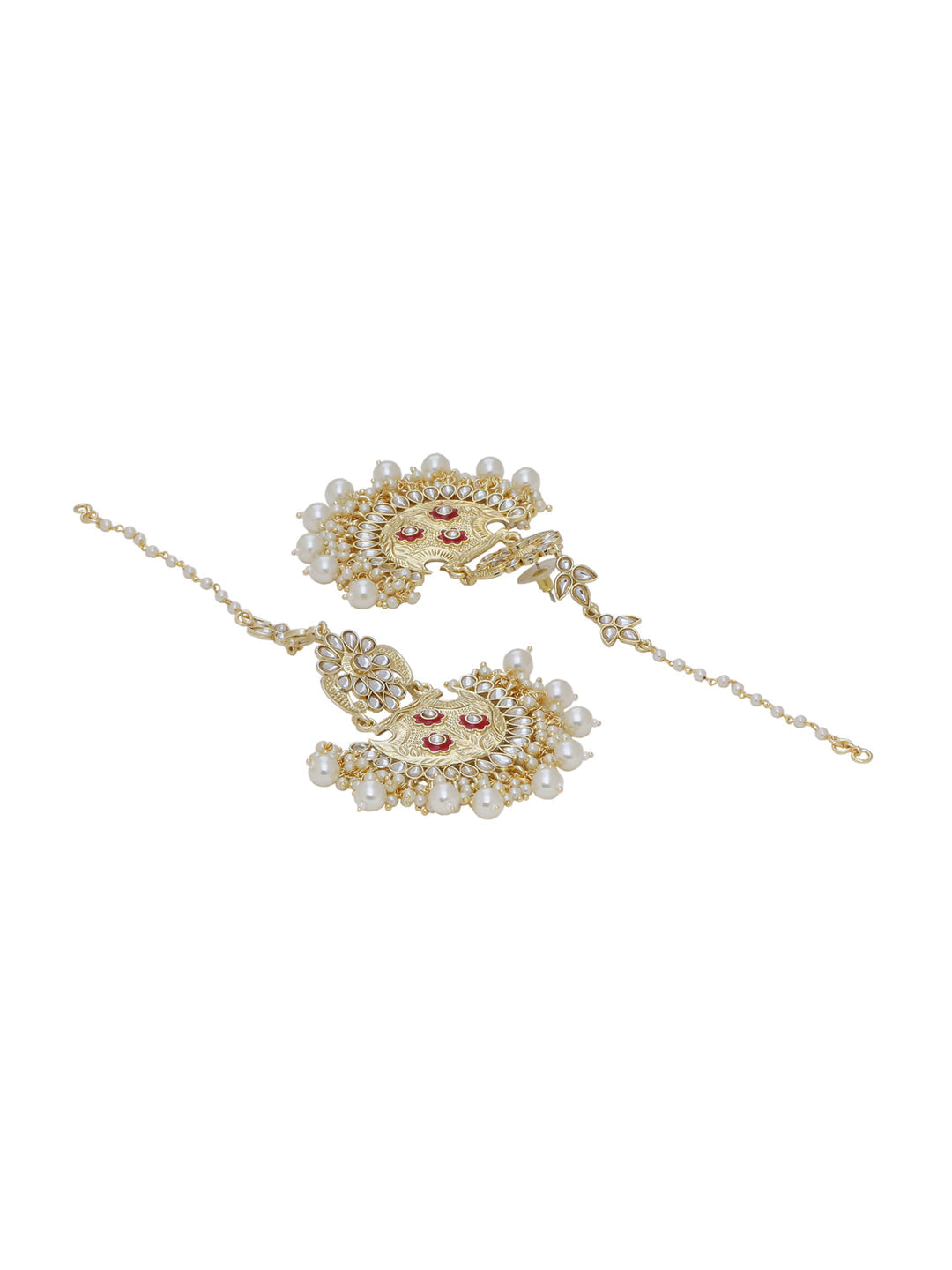 Shoshaa Gold-Polished Contemporary Chandbalis Earrings | Grab2Buy