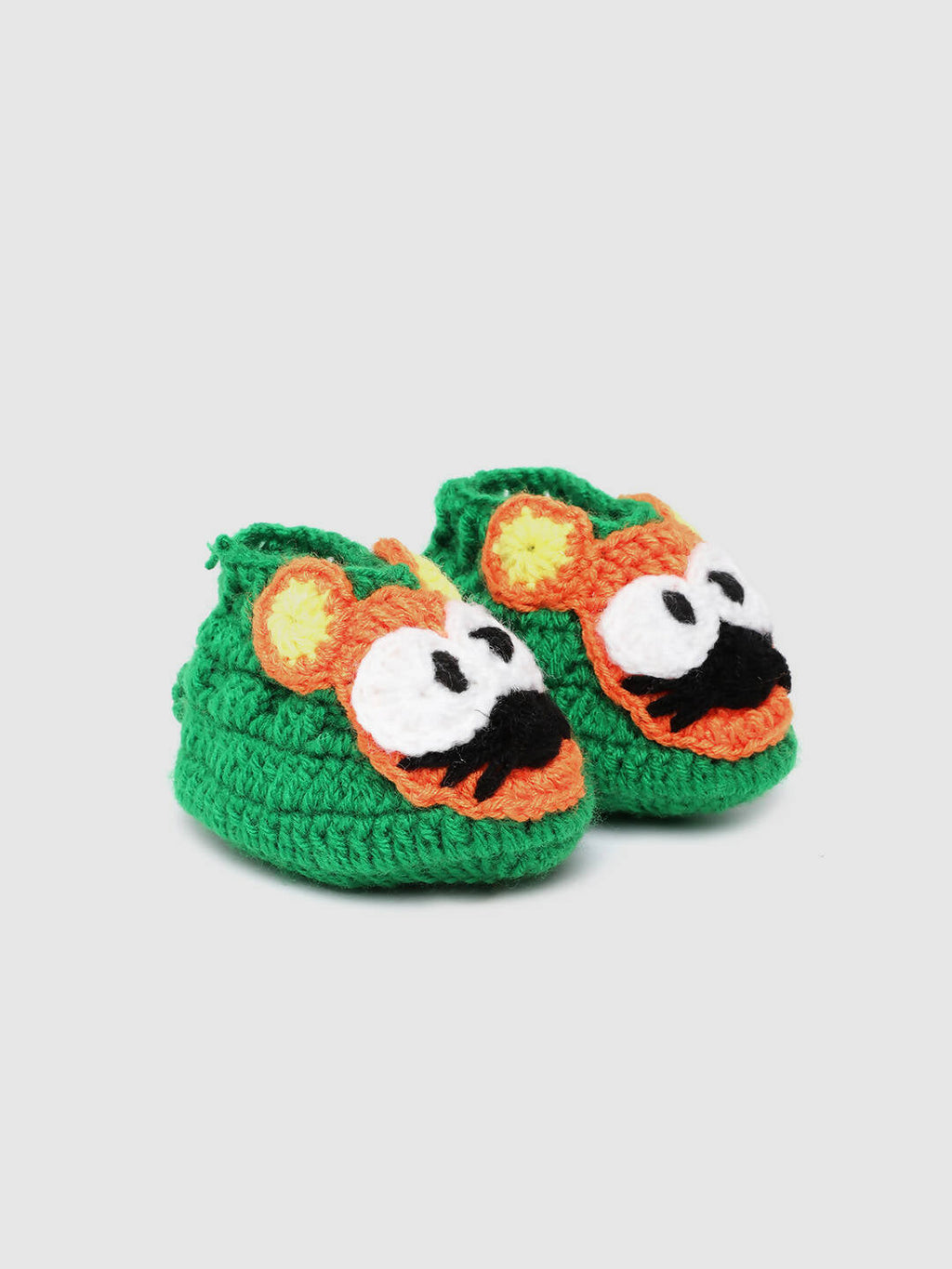Chutput Kids Woollen Hand Knitted Mouse Detailed Booties - Green | Grab2Buy