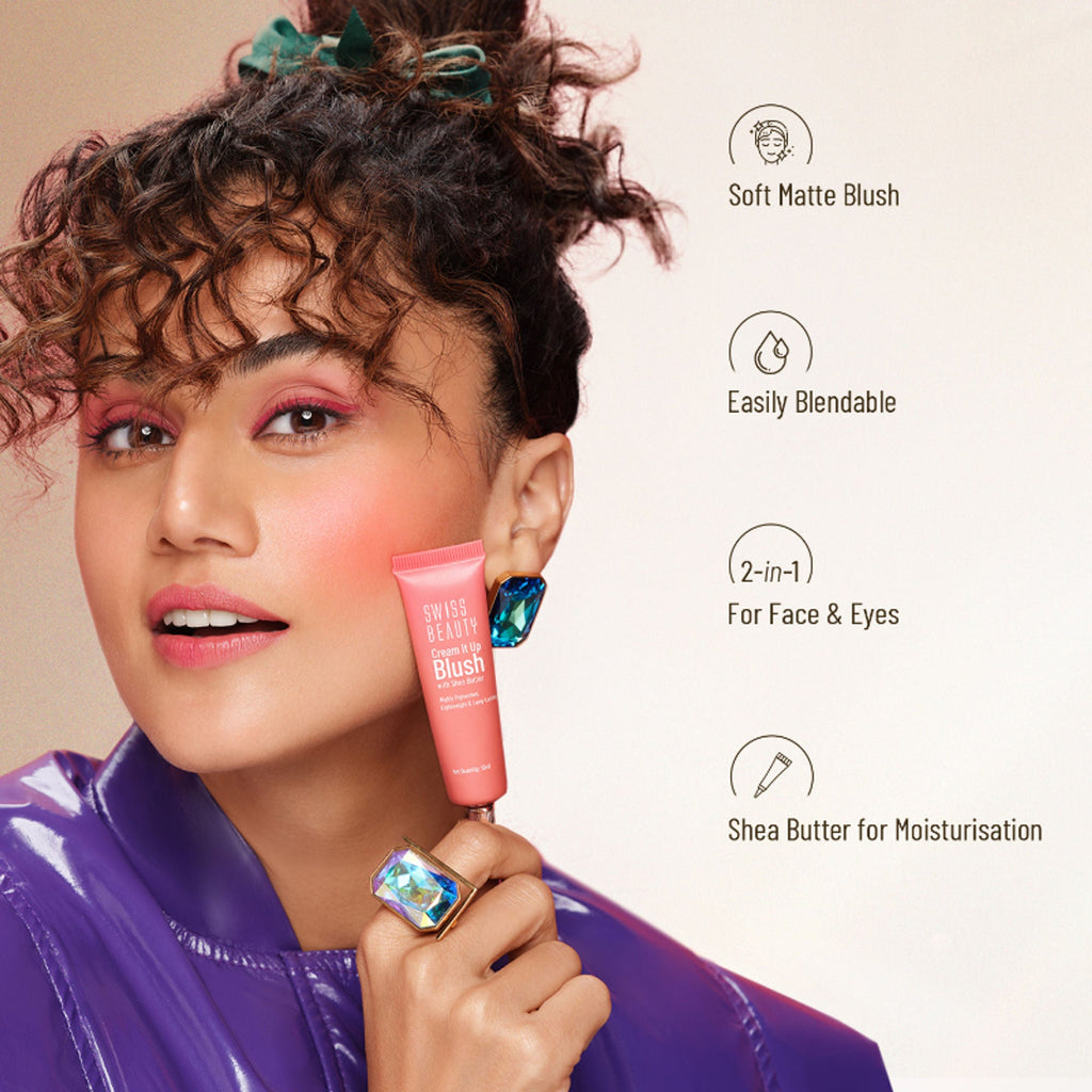Swiss Beauty Cream It Up Blusher With Shea Butter , Multi-Functional , Matte Finish - 3 Cheeky Peach | Grab2Buy
