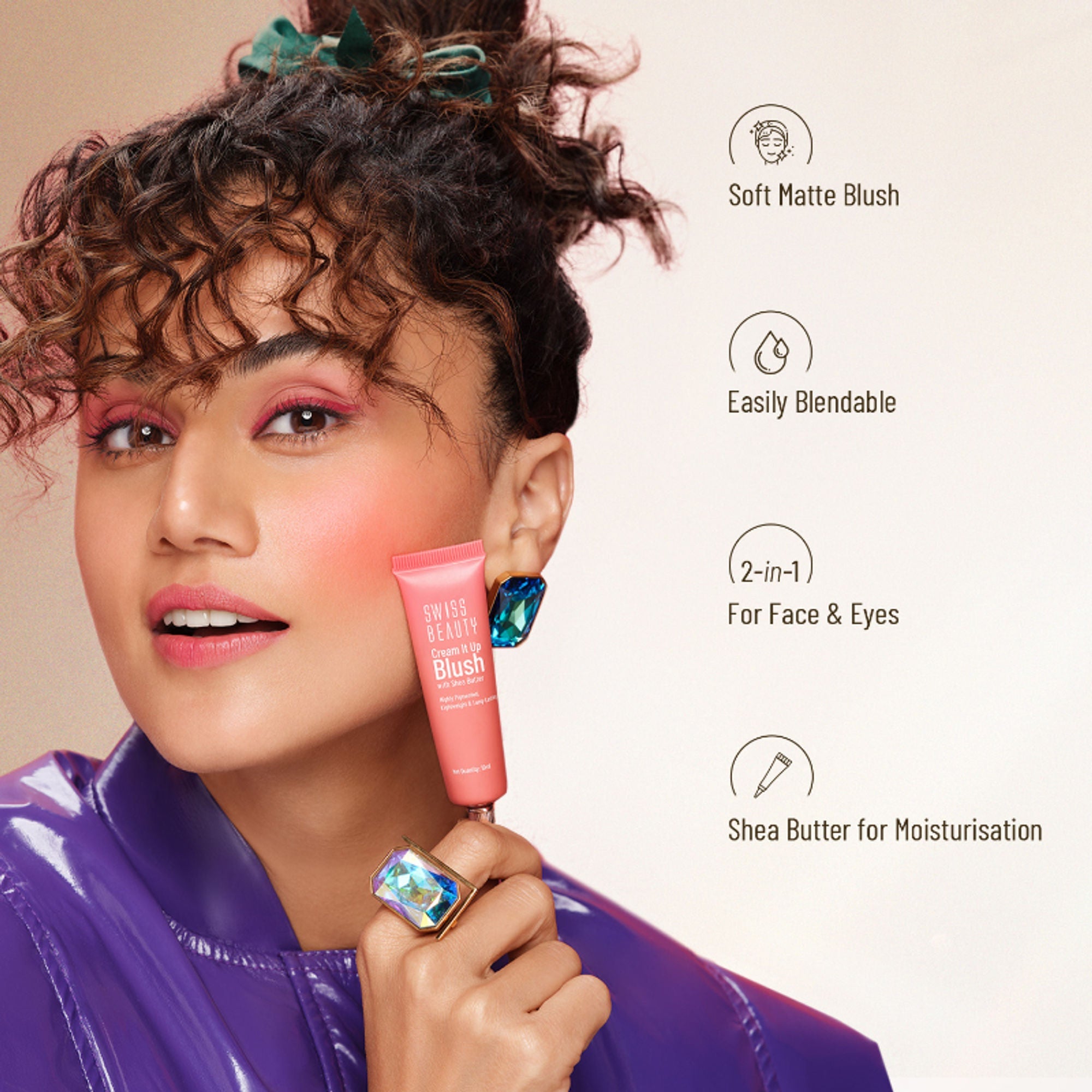 Swiss Beauty Cream It Up Blusher With Shea Butter , Multi-Functional , Matte Finish - 3 Cheeky Peach | Grab2Buy