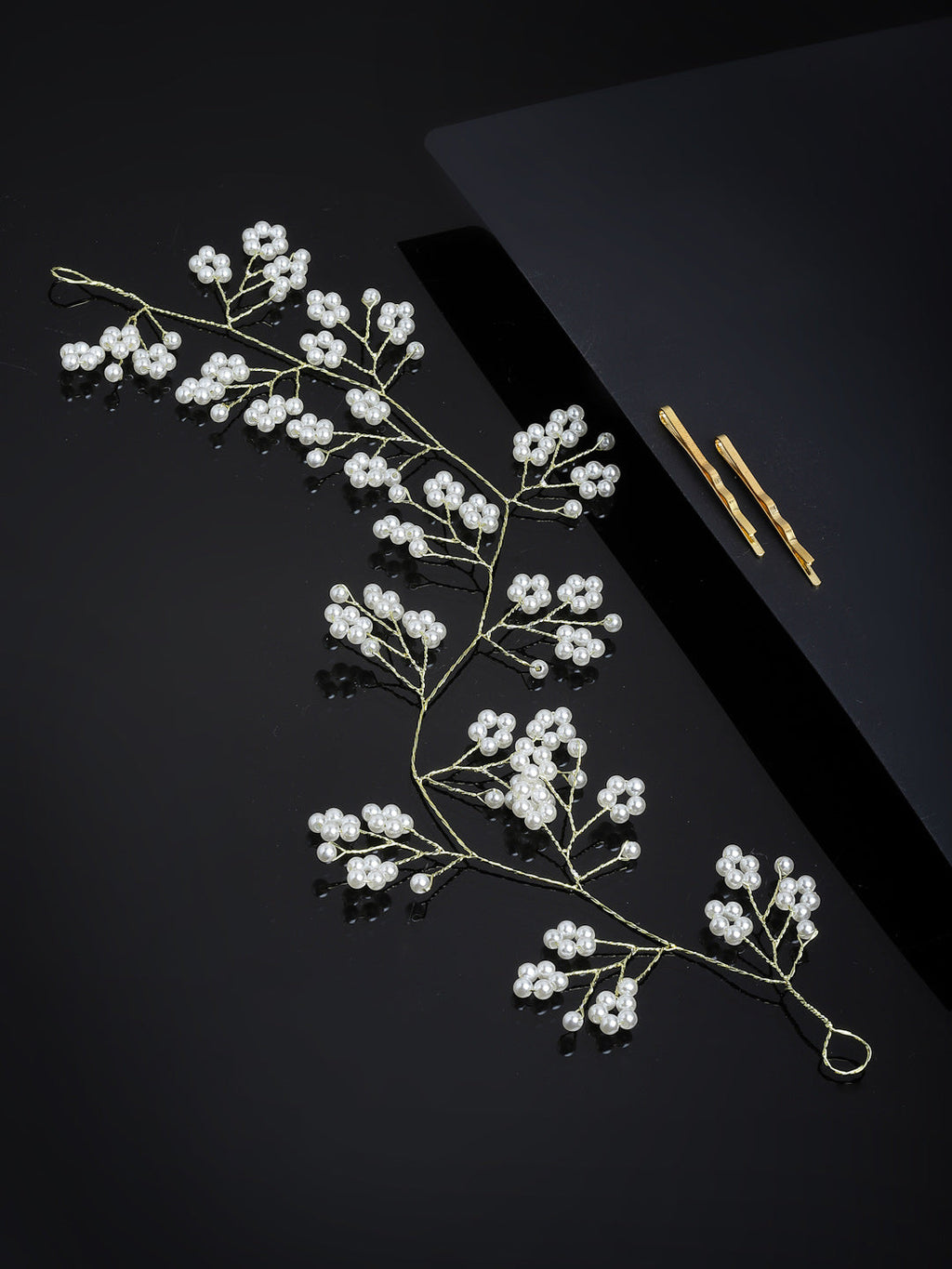 Panash Women Gold-Toned & White Beaded Tiara | Grab2Buy