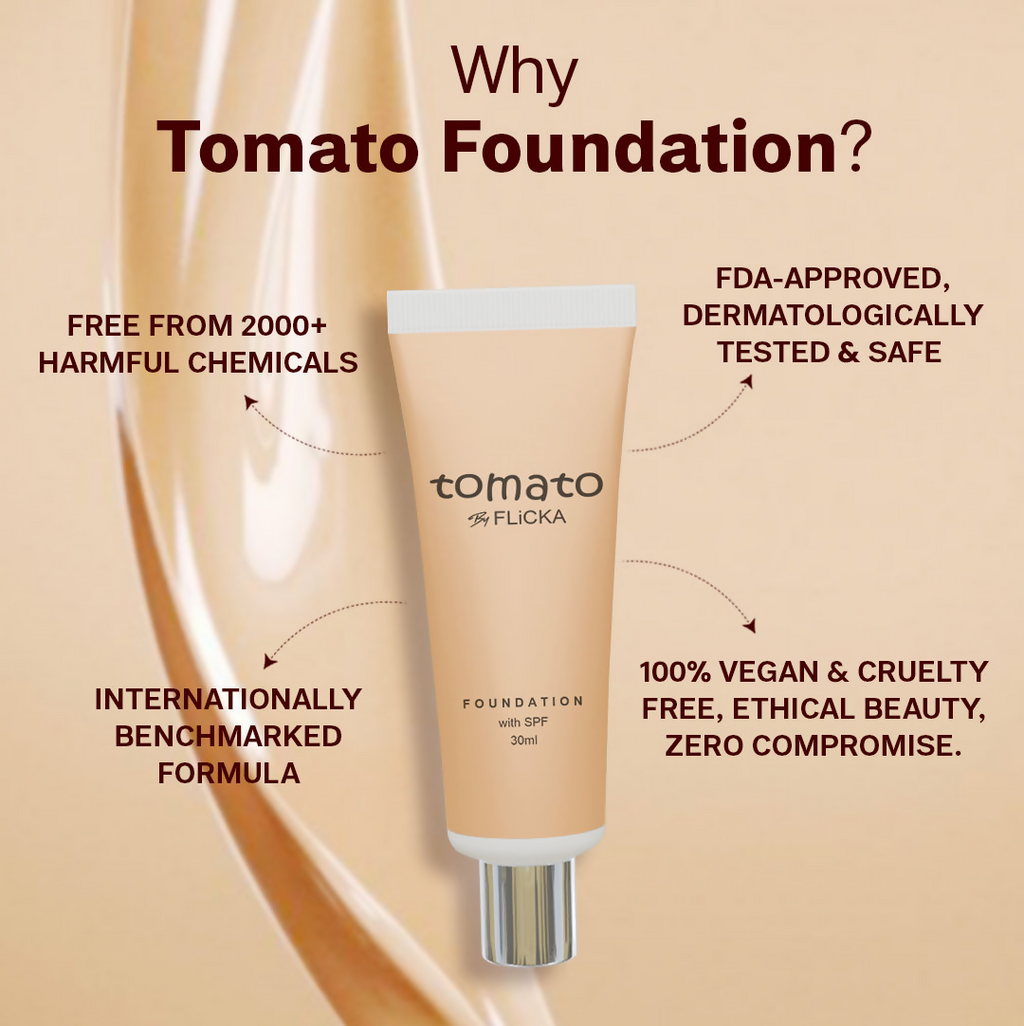 Flicka Cosmetics Tomato Moisturizing Lightweight & Long Lasting Liquid Foundation Walnut 04 | Grab2Buy