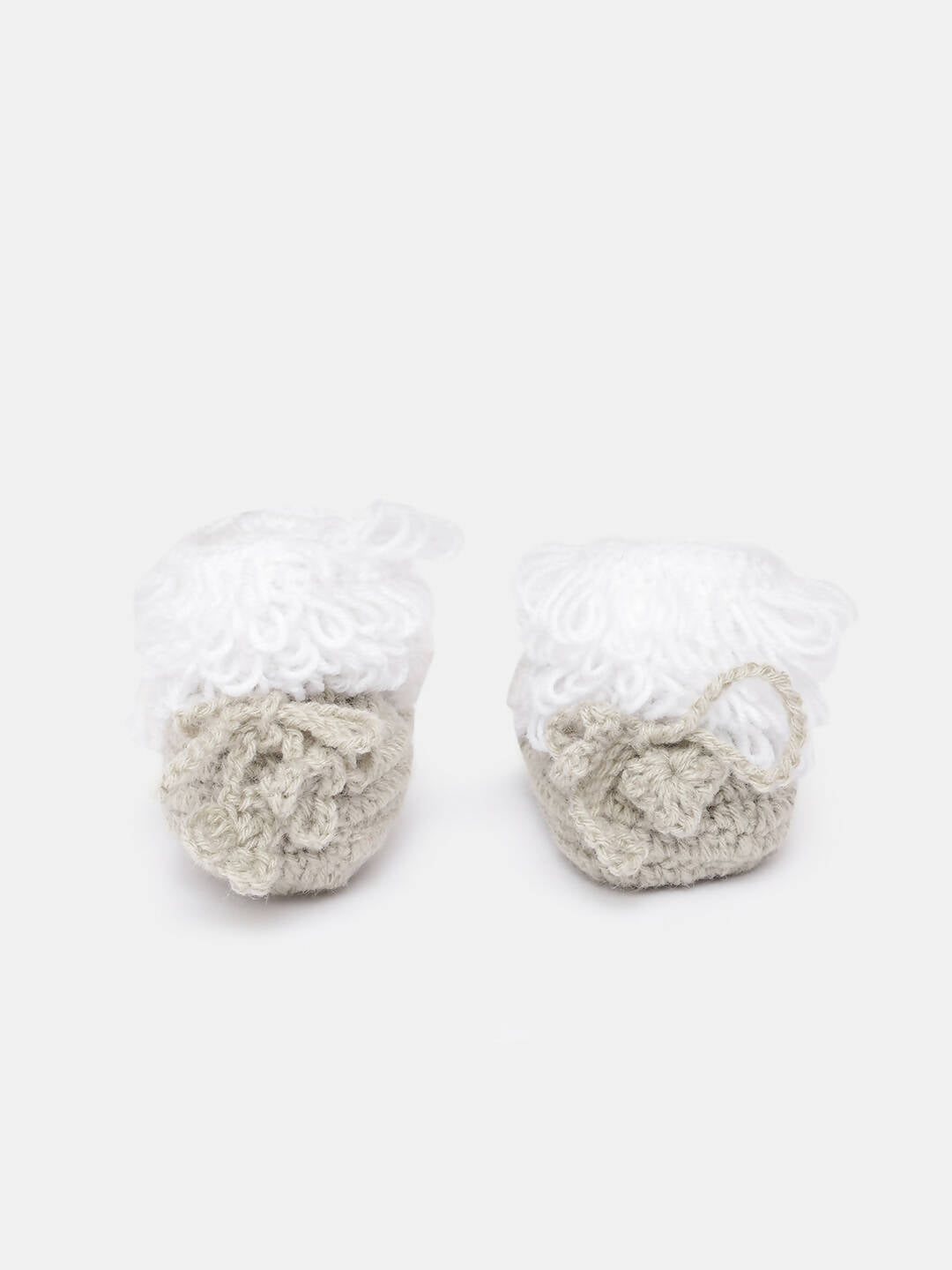 Chutput Kids Woollen Hand Knitted Animal Detailed Booties - Grey | Grab2Buy